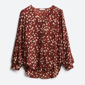 LUSH Burnt Orange Chantelli V Neck Blouse